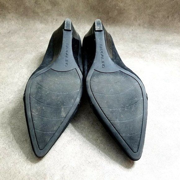 Bandolino Womens Yorinna  Size 9.5 Black Slip On Pointed Toe Low Wedge Heels - Picture 8 of 10
